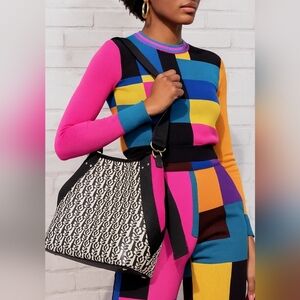 NWT Orla Kiely Stem In A Vase Gondola Shoulder Bag Onyx